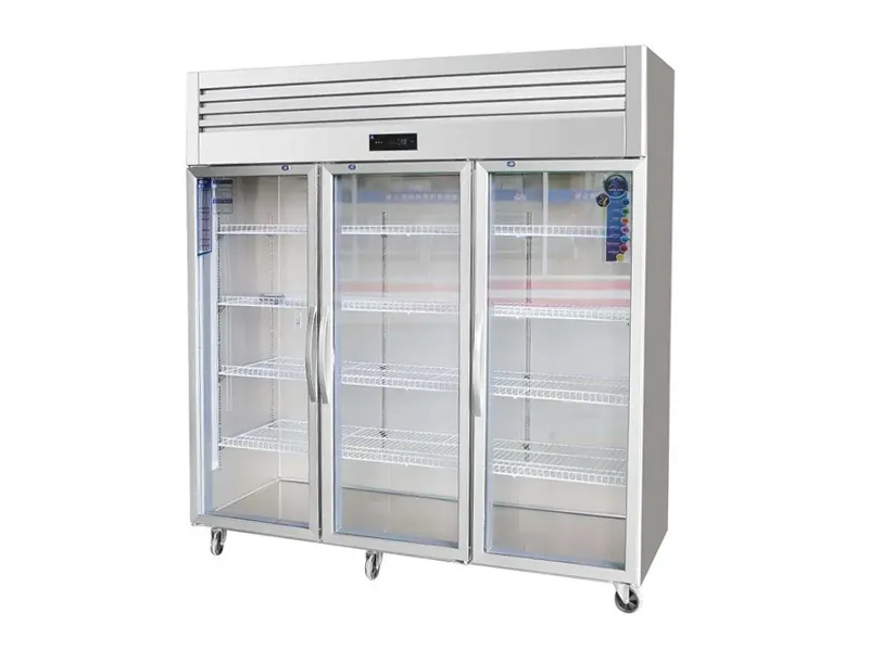 Commercial Grade Stainless Steel Glass Door Refrigerator