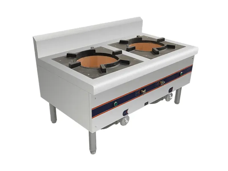 Double-eye low soup stove