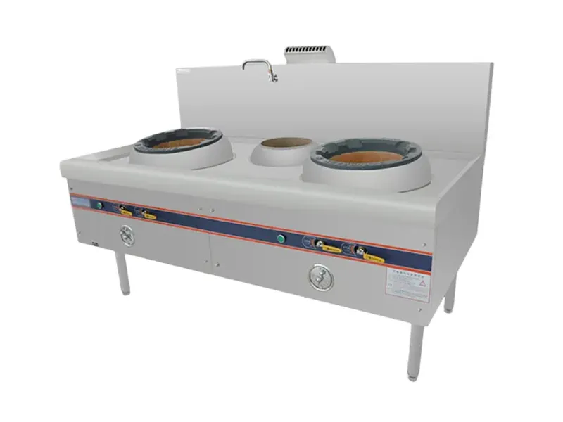 Double stir-fry single temperature gas stove