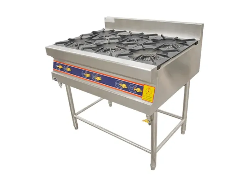 Gas six burner clay pot stove