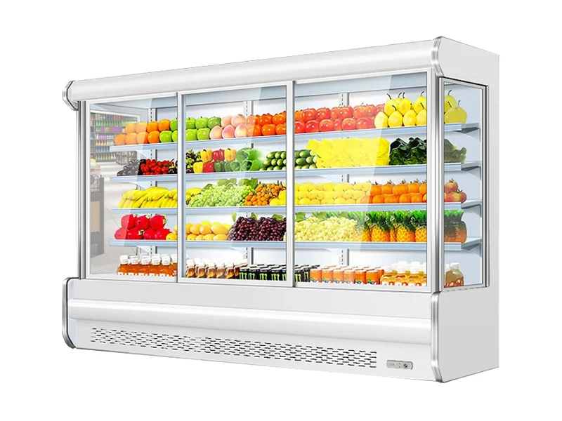 Sliding door air curtain cabinet